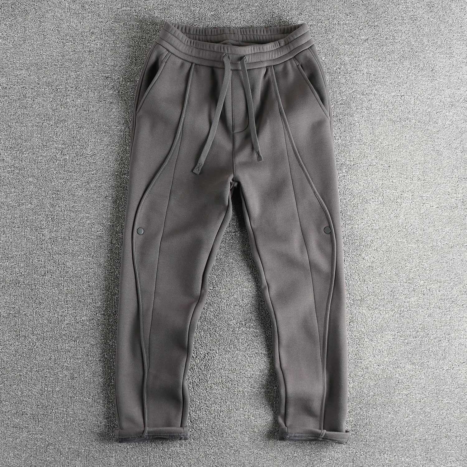 2024 Autumn and Winter New American Retro Thick Velvet Sweatpants Mens High Street Washed Drawstring Casual Loose Sports Pants X241216