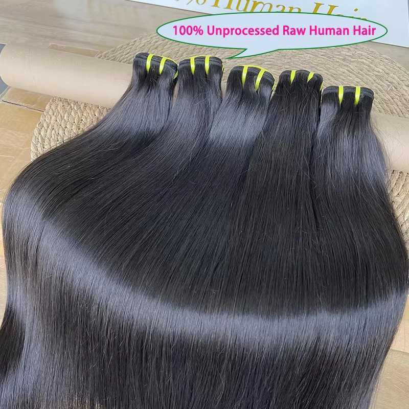 12A Vietnamese Raw Hair Bundles Straight Bundles 100% Human Hair #1B Natural Black Straight Unprocessed Hair Extensions TissageXJ241216