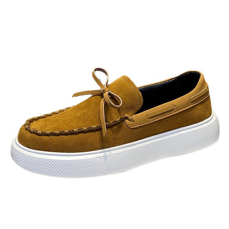Men Casual Shoes Fashion Simple Style Designer Shoes Slip-on Solid Color Versatile Breathable Comfort Thick Sole Triple Black Brown Light Tan Free shi