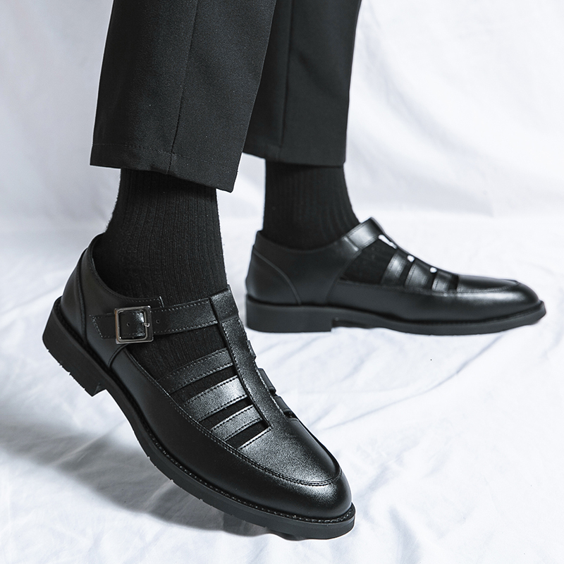 2024 Summer New Fashion Breathable Leather Garden Men's Outdoor Casual Driving Italy Style White Shoes Black