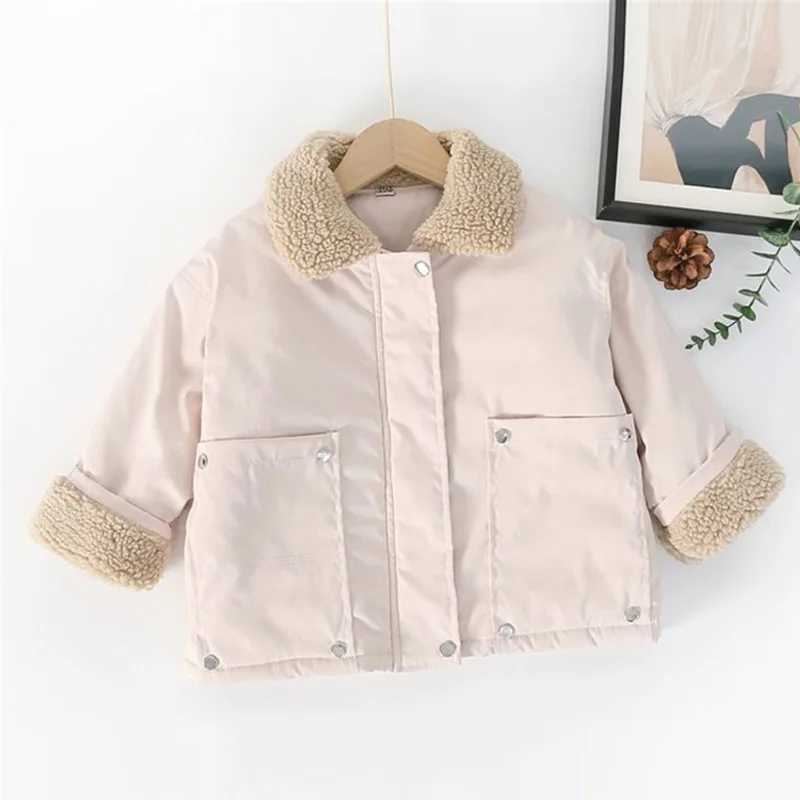 Boys Girls Warm Winter Coats Children Casual Padded Jacket Kids Solid Colour Fashion Outerwear Toddler Turndown Collar ClothingXJ241214