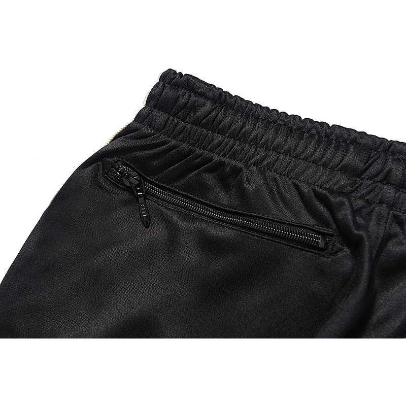 Black pattern embroidery mens and womens high-quality side striped webbing loose casual trend Trouser X241216