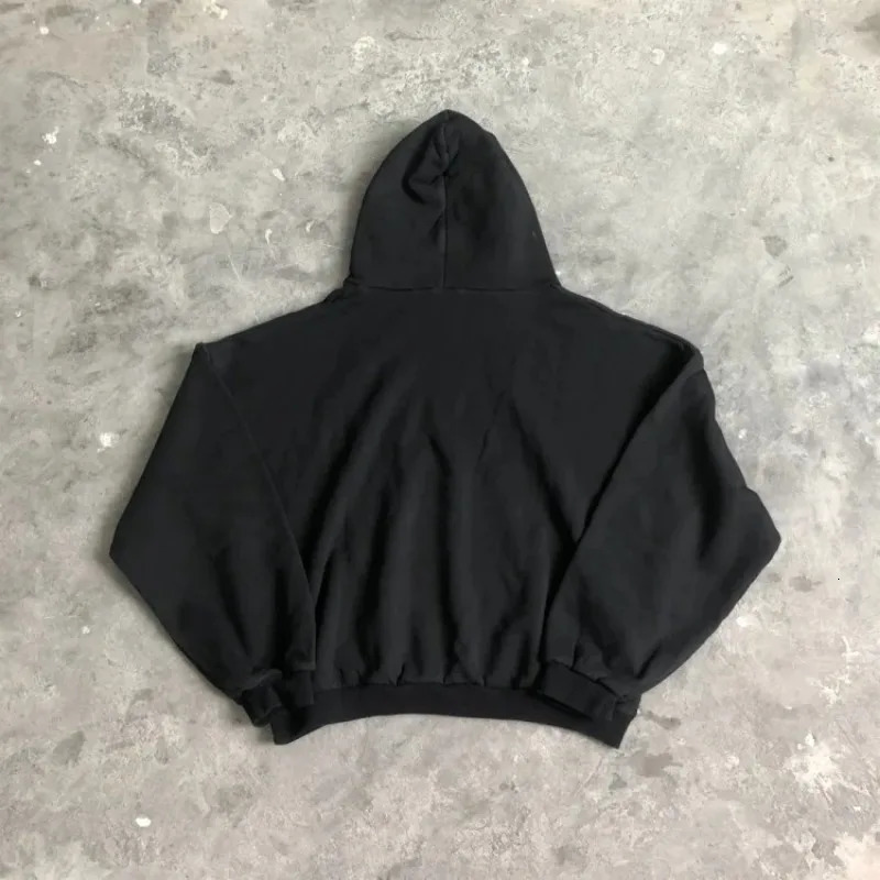 Vintage Ye Vultures Album Merch Black Dogs Graphics Pocket Hoodie Men Y2K Autumn Casual Oversize Sweatshirt Streetwear Women Top 241216