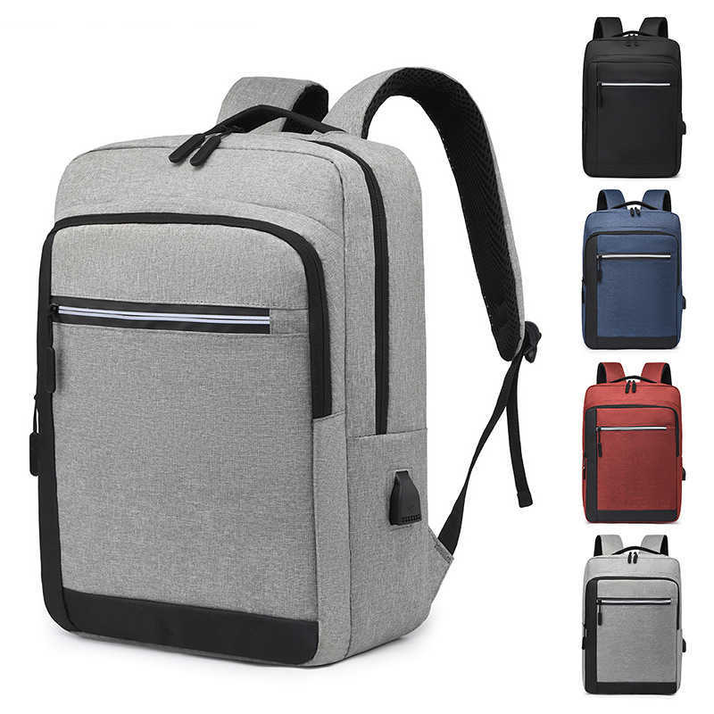 Business Computer Bag Large Capacity Travel Bag Simple Design Mens High School Student Backpack Usb Rechargeable Casual Backpack 240920