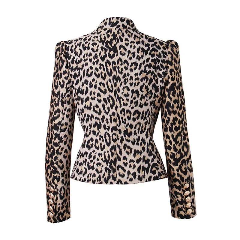 Spring Autumn Customized Fabric Quality Bargain Price Women Classic Leopaard Priting Slim Street Blazers Female Jackets 241214