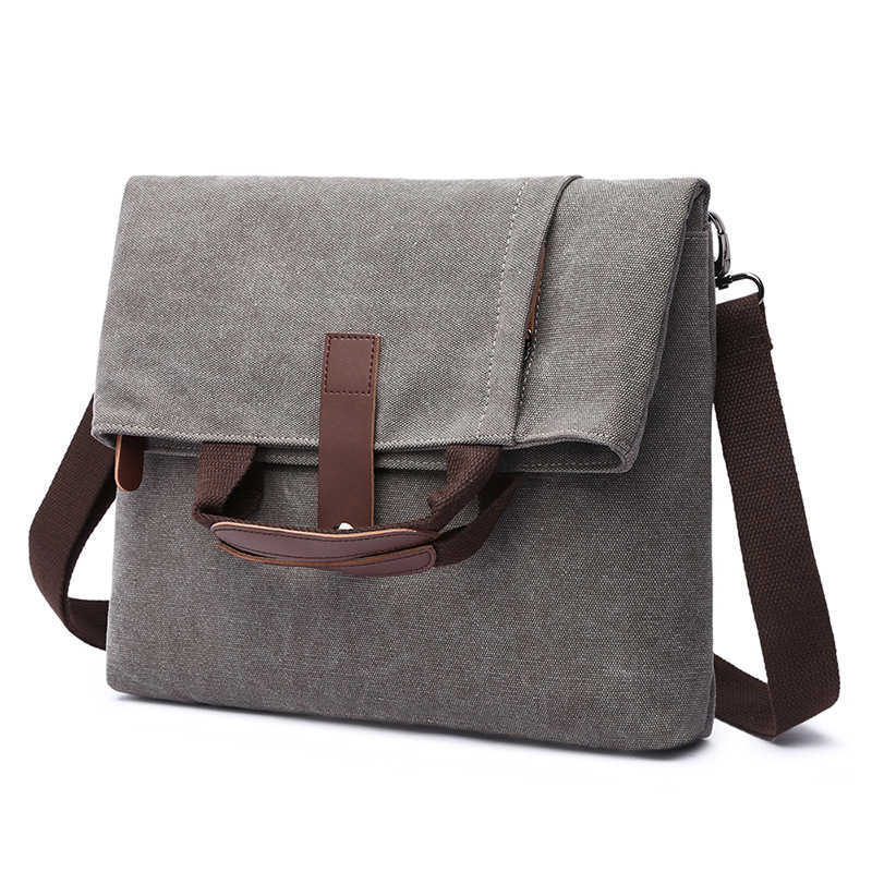 men's messenger bag leisure shoulder bag men's fashion anti-theft canvas diagonal bag solid color shoulder bag 241215