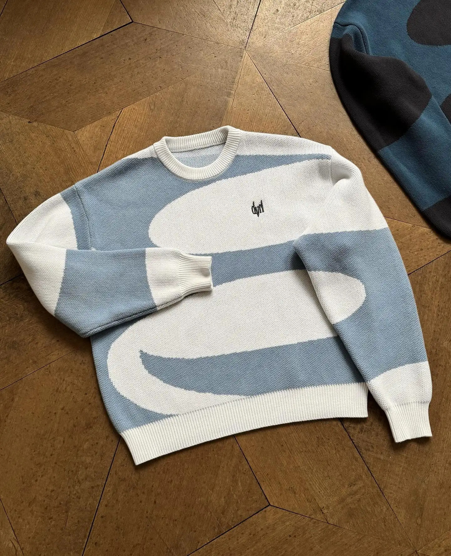 Autumn Winter Irregular Letter Pattern Pullover Sweater Y2k Loose Casual Round Neck Knitted Sweaters Trendy Men Clothing 241216