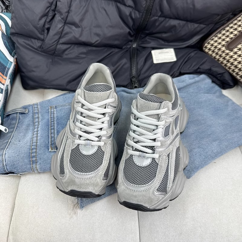 2024 spring new fashion daddy shoes female thick sole mesh breathable running casual sneakers