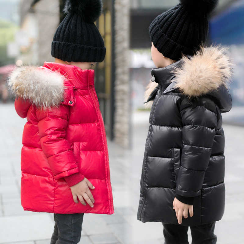 Winter new children's down jacket boys medium long medium children leisure girls warm thick coat X241115