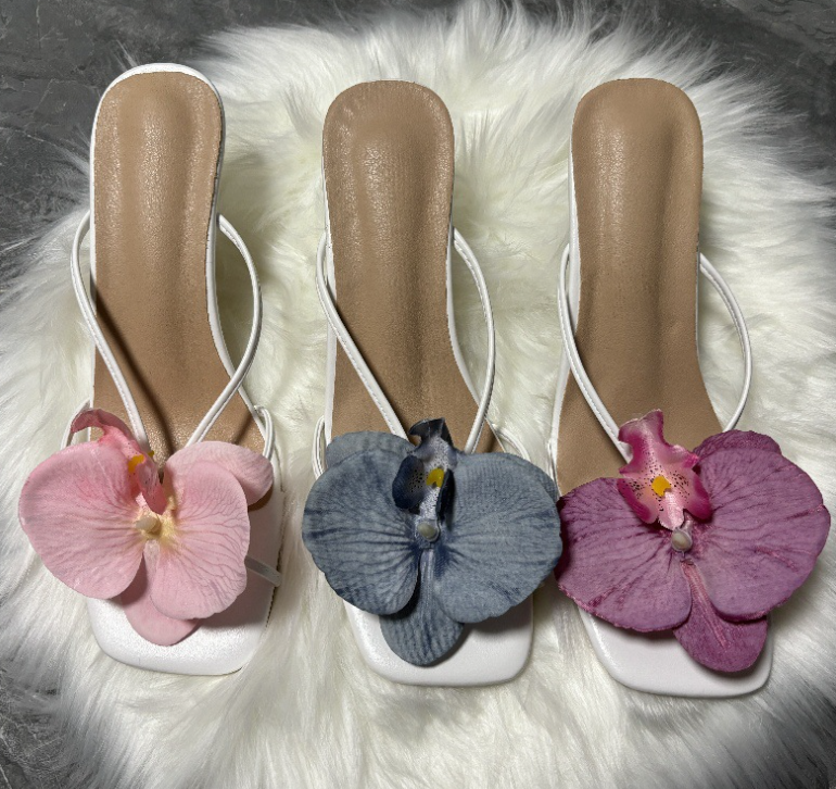 Elegant wind red shoes women 2024 new wer toe slippers summer skirt wear high-heeled sandals