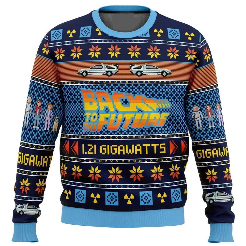 2024 New Style Back To The Future Ugly Christmas Sweater Cartoon Anime Women Men Pullover Tops Fashion Couple SweaterXJ241216