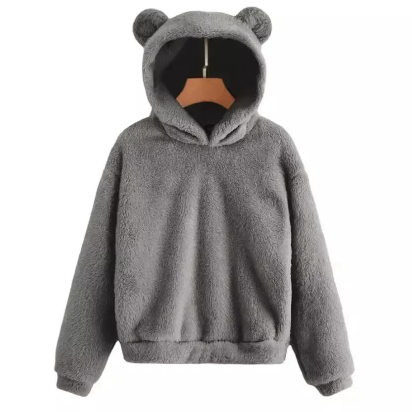 autumn and winter fluffy rabbit ear covers for Europe the United States in 2024 warm sweaters hoodies jackets 241211