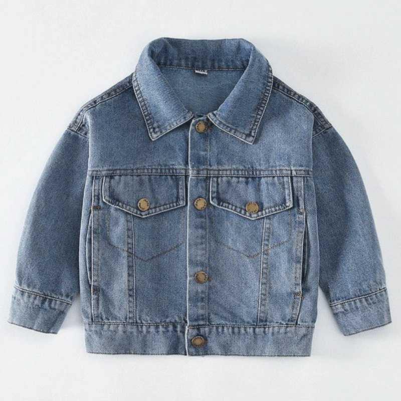 Winter Kids Fleece Denim Jacket Boys Thick Outerwear 0-7Y Young Children Casual Clothes Autumn Girl Long Sleeve Solid Coats 2023XJ241214
