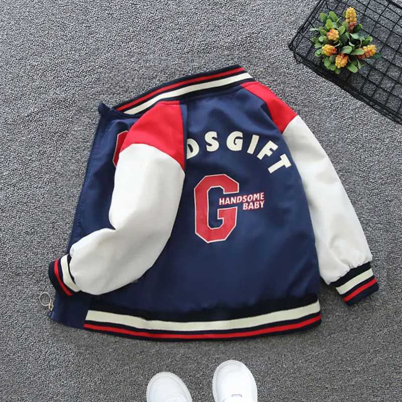 Spring and Autumn Boys and Girls Baseball Suit Long sleeved Zipper Fashion Letter G Windproof Coat Top Childrens JacketXJ241214