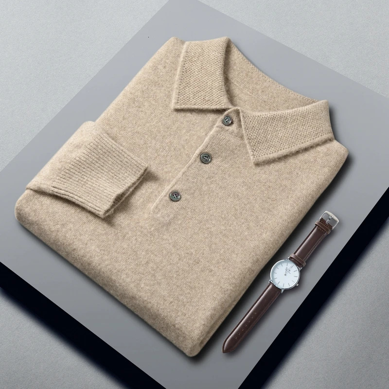Zocept s autumn and winter soft knit shirt solid color lapel cashmere sweater mens zipper 241211