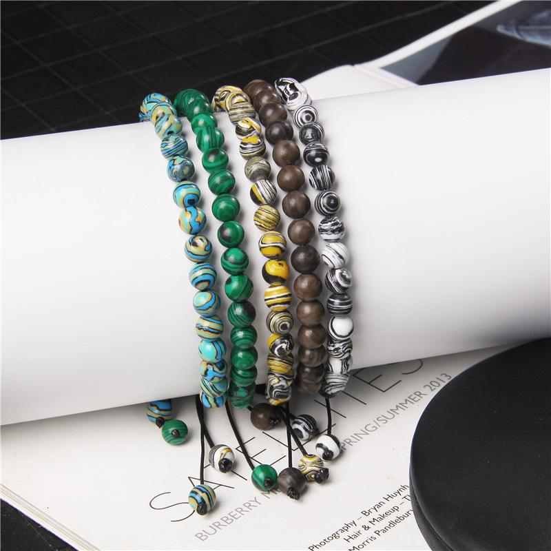 Trendy 100% Natural Stone 6MM Bead Braided Bracelet Quartzs Agat Obsidian Bracelets For Women Men Healing Reiki Handmade Jewelry