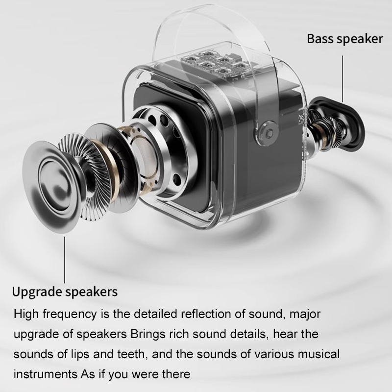 New K12 Karaoke Machine Portable Bluetooth Speaker With 1-2 Wireless Microphones HiFi Family Singing Loudspeaker Children's Gift Long Standby