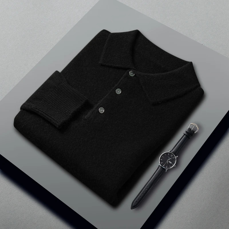 Zocept s autumn and winter soft knit shirt solid color lapel cashmere sweater mens zipper 241211