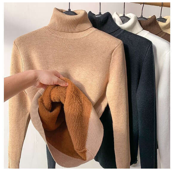 High Quality Thickened One-Piece Veet Clothes From Europe And America, Autumn Women's Mink Fur Warm Top, High Neck Base Shirt For Women
