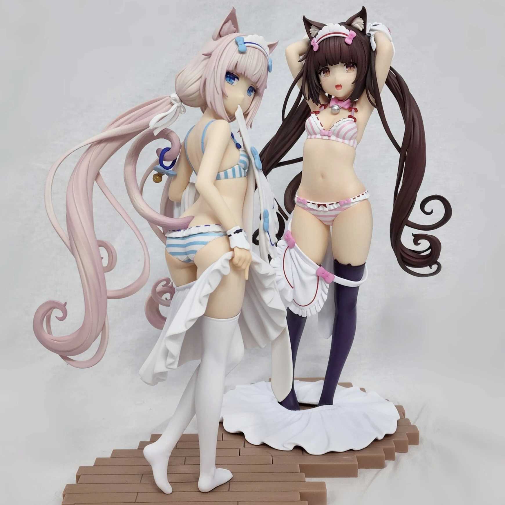 Action Toy Figures 24CM Nekopara Chocola Vanilla 1/7 Kigae No Hitotoki Sexy Girl Anime Action Figures PVC Hentai Collection Doll Model Toys GiftY241216UJ9T