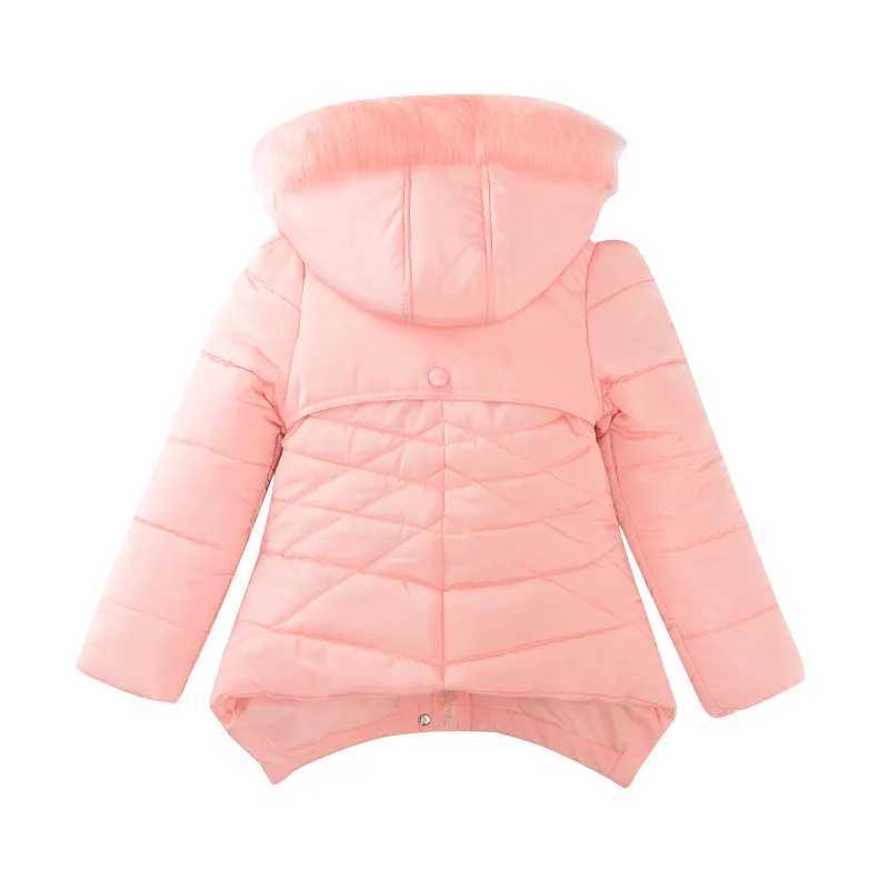 2024 New Winter Jackets For Girls Coat Fashion Long Sle Hooded Outerwear Thicken Warm Childrens Clothing 3 4 5 6 8 10 12 YearXJ241214