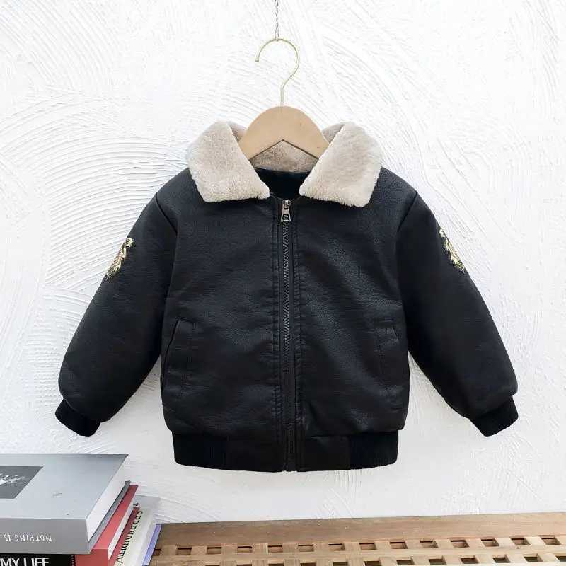 Boys Coat Jacket Overcoat Cotton 2023 Tiger Warm Thicken Velvet Winter Sports Teenager School Kids Childrens ClothingXJ241214