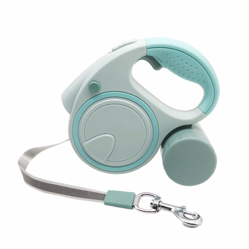 5M Retractable Dog Leash Automatic Pet Walking Lead with Waste Bag Holder for Small Medium Dogs