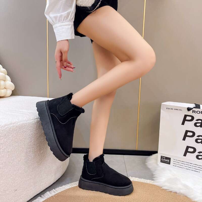 2024 Winter Plush Warm Snow Casual Non Slip Suede Thick Bottom comfort Women's Short Boots Plus size 36-44
