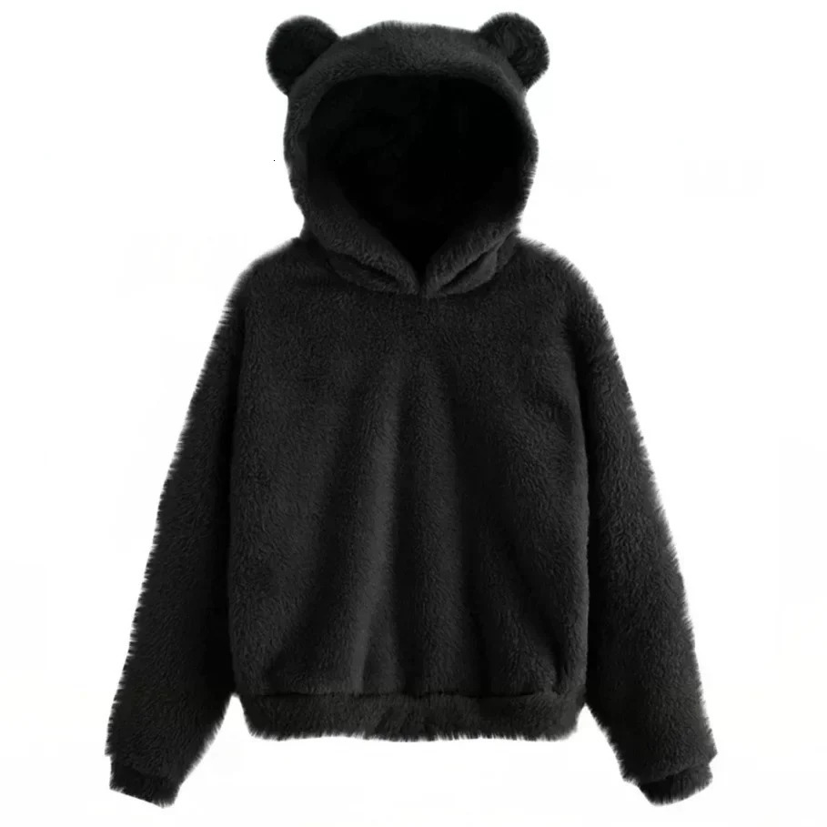 autumn and winter fluffy rabbit ear covers for Europe the United States in 2024 warm sweaters hoodies jackets 241211