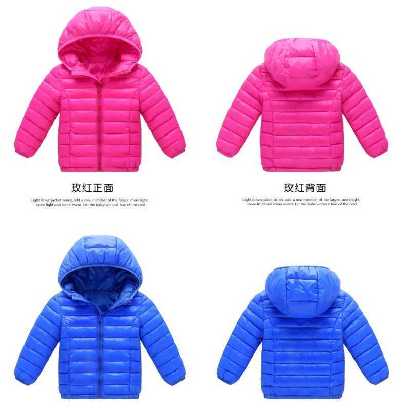 Girls Boys Down Jackets Autumn Thin Warm Coats Children Clothing Big Kids Hooded Cotton Outerwear Teen Snowsuit Jacket 2-12 YearXJ241214
