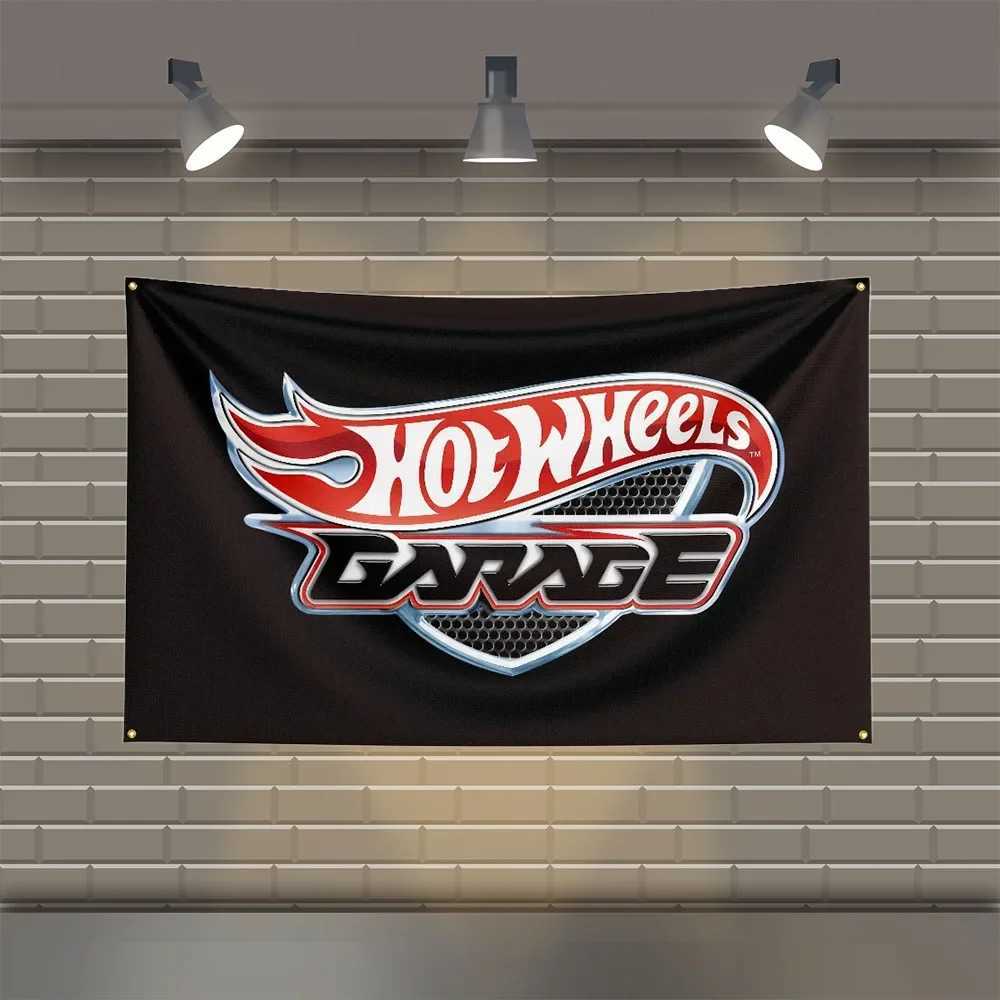 Banner Flags 3x5 FT Hotwheels Flag Polyester Printed Flags for Room Garage Decor J241216