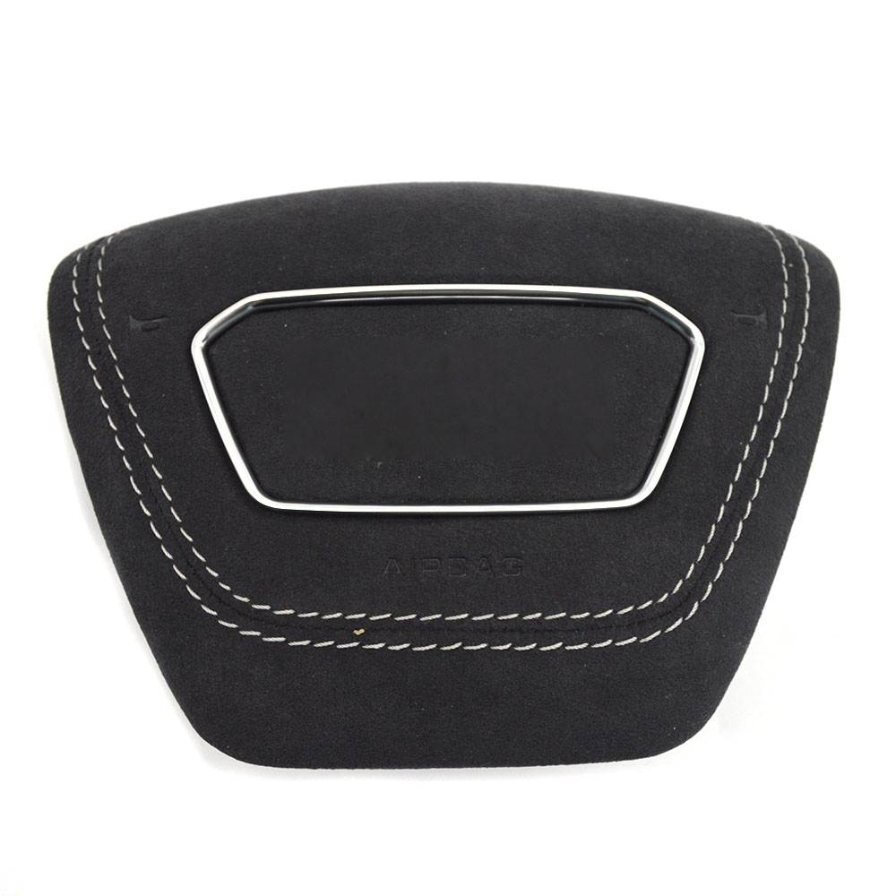 For Audi A6 C8 red white black Alcantara Steering wheel decorative cover matte