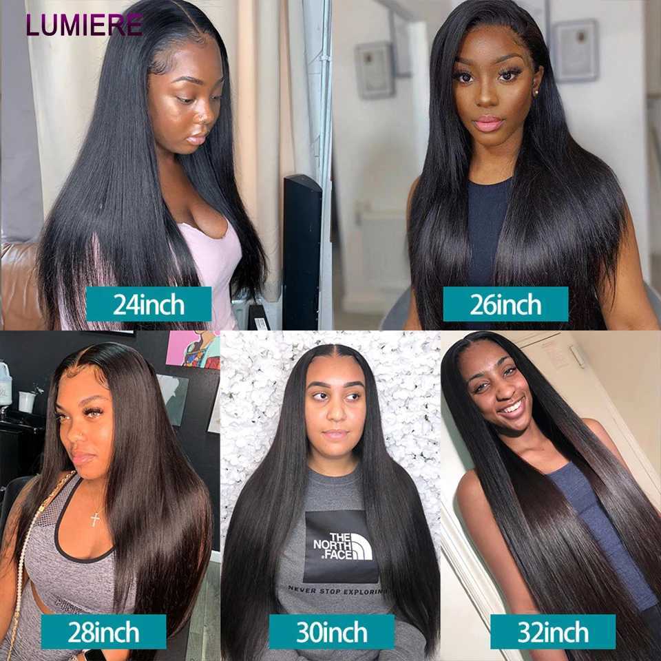 Bone Straight Bundles With Clo Frontal HD Transparen 5X5 6X6 Lace Clo And Bundles Preplucked Virgin Raw Hair ExtensionsXJ250120