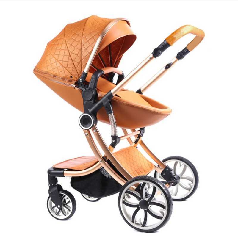 Strollers# Baby Stroller 2 in 1 Can Sit Can Lie Baby Pram High Landscape bidirectional Baby Pram Shock absorption four wheels stroller S2412166