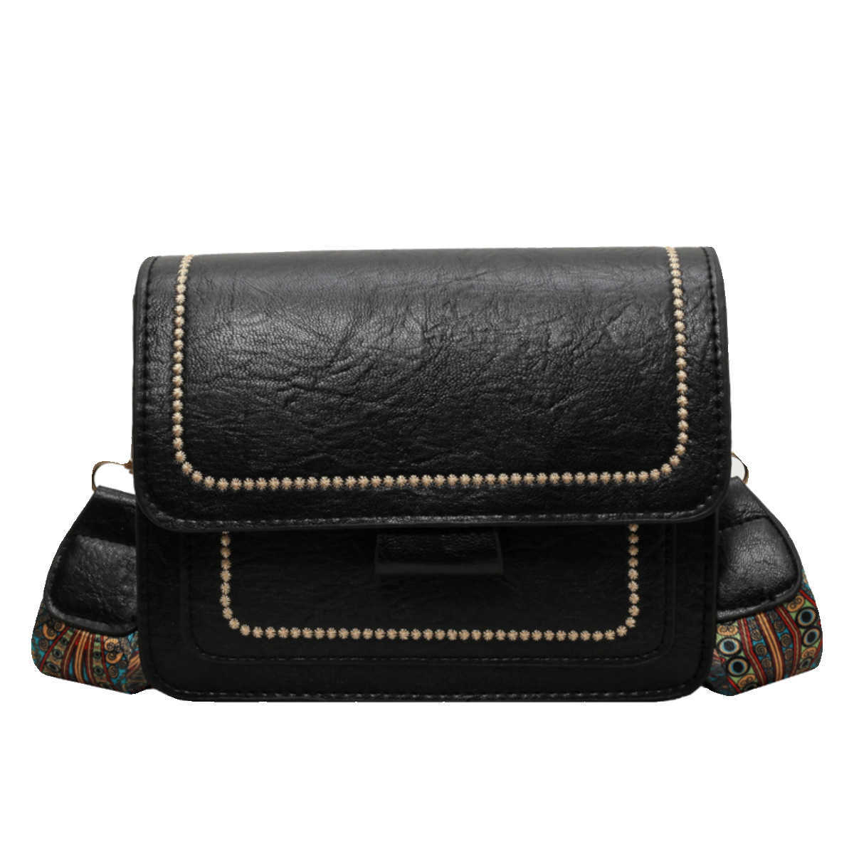 Oil leather small bag women trendy fashionable texture single shoulder bag wide shoulder strap women's bag crossbody small square bag 241215