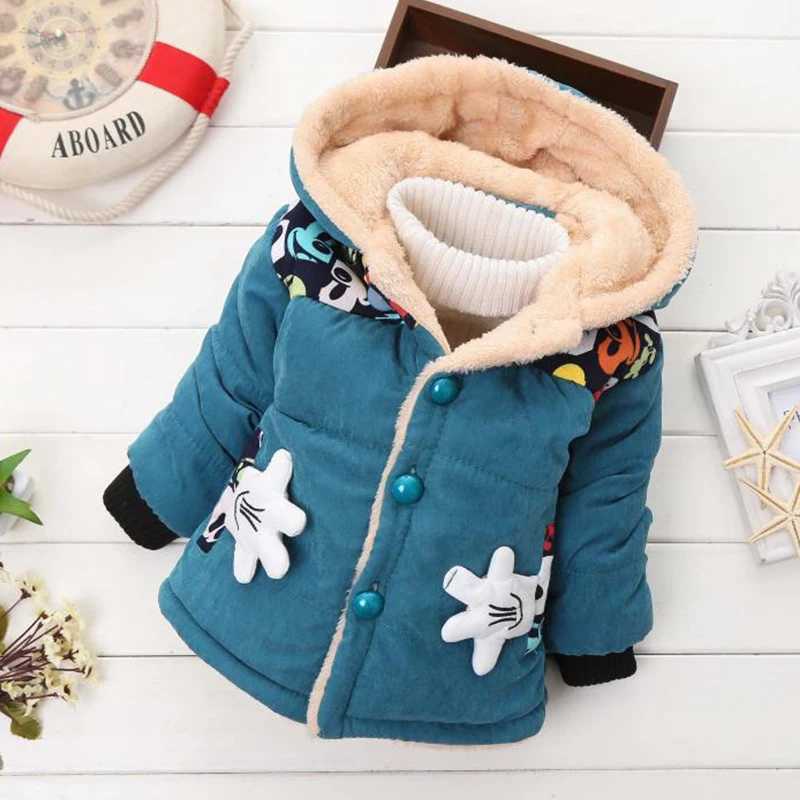 Winter Thick Jacket For Girls Boys Coats Christmas Casual Jacket Baby Kids Warm Coat 1 2 3 4 Yrs Children Hooded OutwearXJ241214