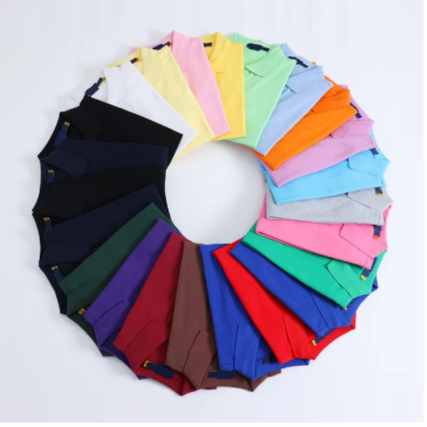 Designer Wholesale Summer New small horse Shirts European and American Men's Short Sleeves CasualColorblock Cotton Large Size Embroidered Fashion T-Shirts S-2XL