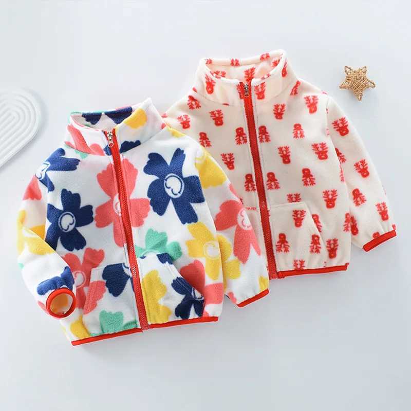 Flannel Kids Infant Spring Autumn Coats New Children Outerwear Boy Warm Fleece Jacket Baby Girls Jackets Children Clothing CoatsXJ241214