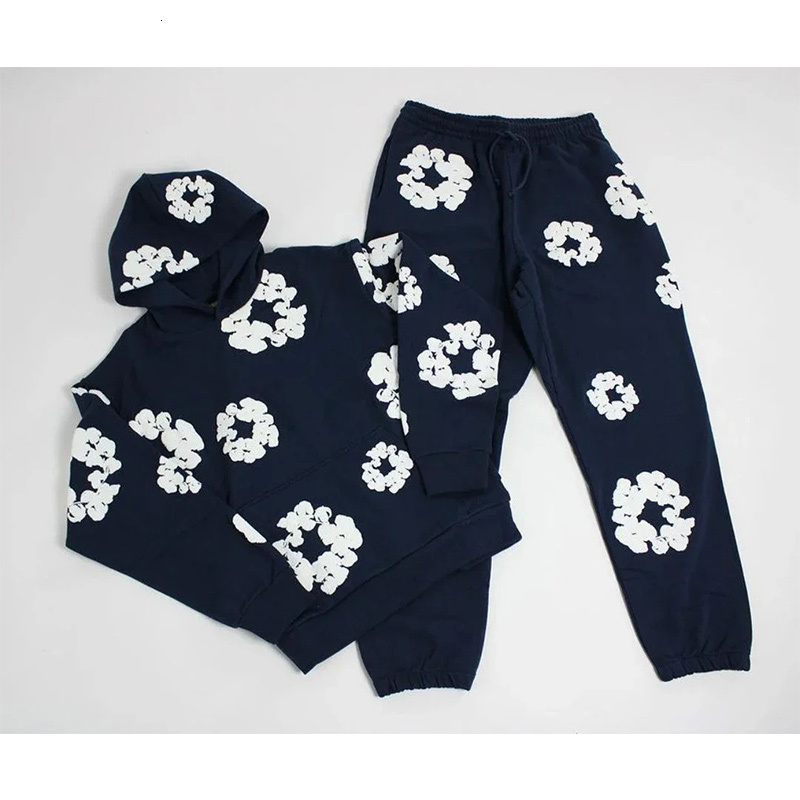 Trendy Casual Loose Sudadera Pullover Y2k Hip Hop Graphic Foaming Print Men Women Streetwear Fashion Hoodie Pant Suit