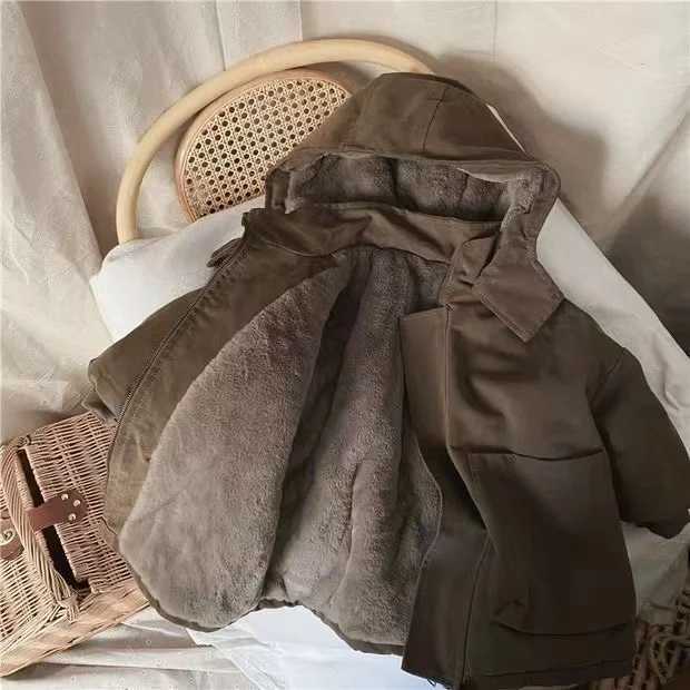 New Boy Jackets Fleece Thickness Kids Coats Fashion Children Outerwear Winter AutumnXJ241214