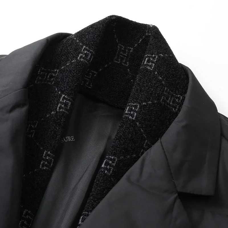 Down Suit Men 2024 New Middle-aged Men Winter Warm Duck Down Clothes Father Winter Suit Coat Blazer Masculino Slim Fit W241216