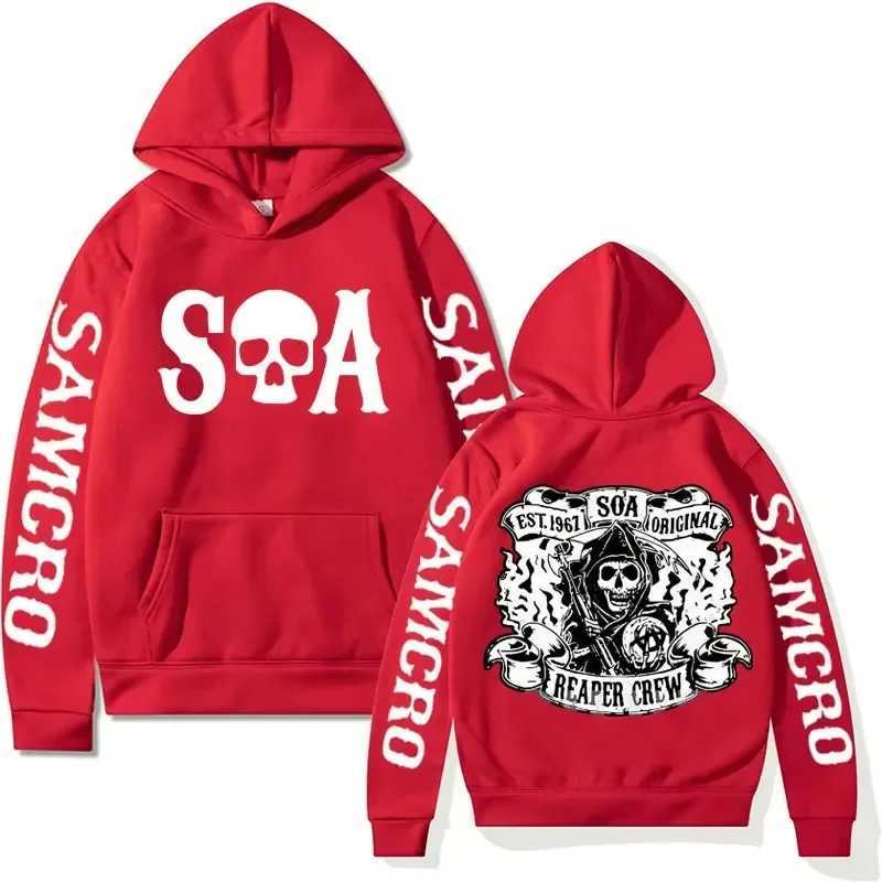 Sons of Anarchy SAMCRO Mens Graphic Hoodie Rock Punk Sportswear Mens Harajuku Trend Retro Super Large Hoodie X241216