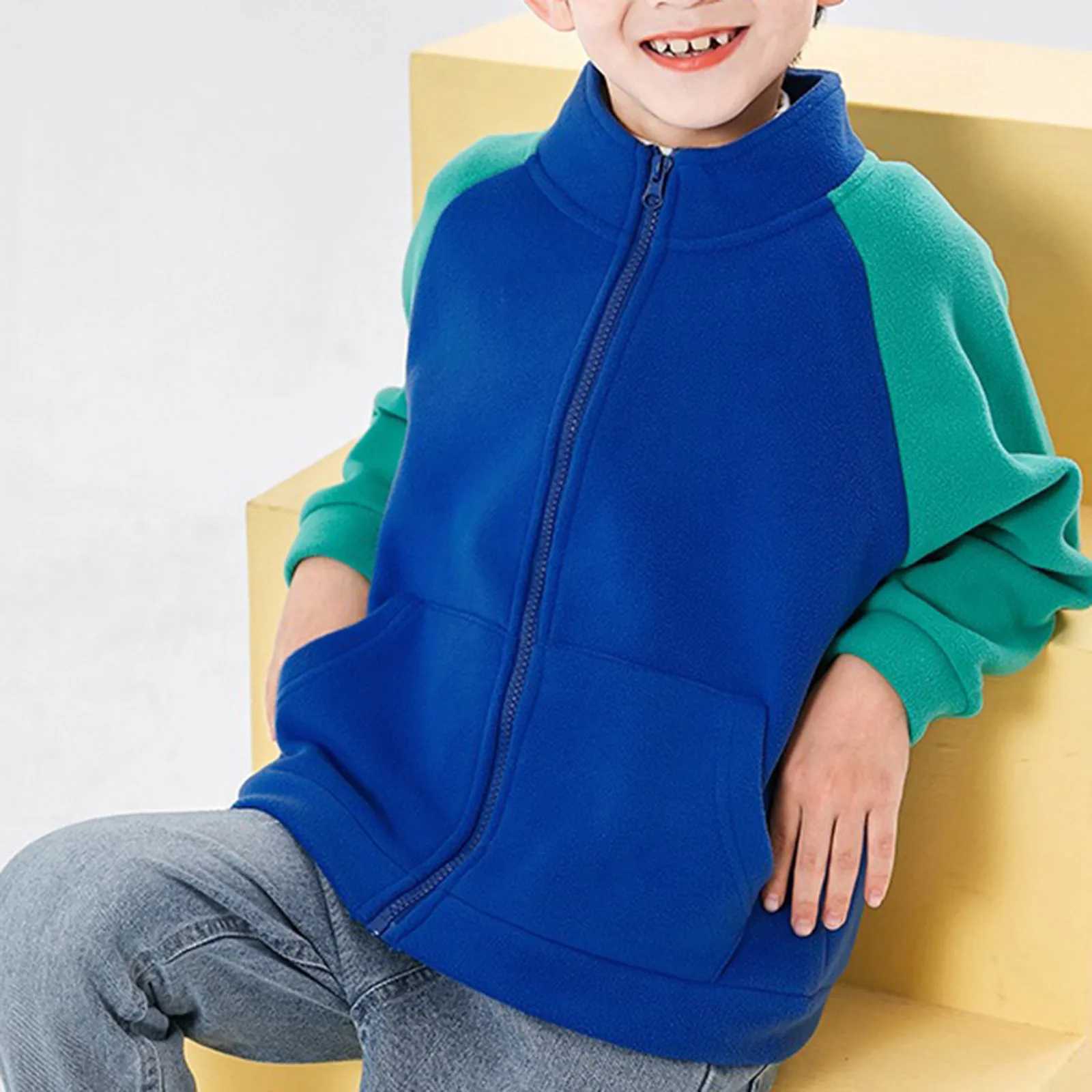 Girls Size 5 Clothes Kids Boys Girls Full Zip Polar Fleece Jacket Toddler Coat Long Sleeve Big Girls ShirtsXJ241214