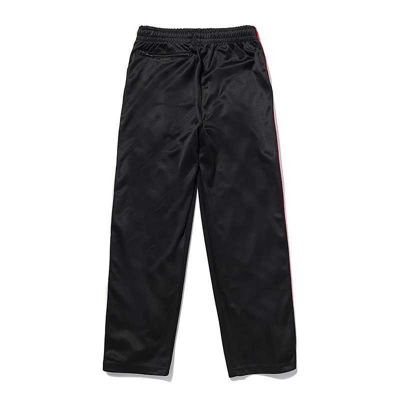 Black pattern embroidery mens and womens high-quality side striped webbing loose casual trend Trouser X241216