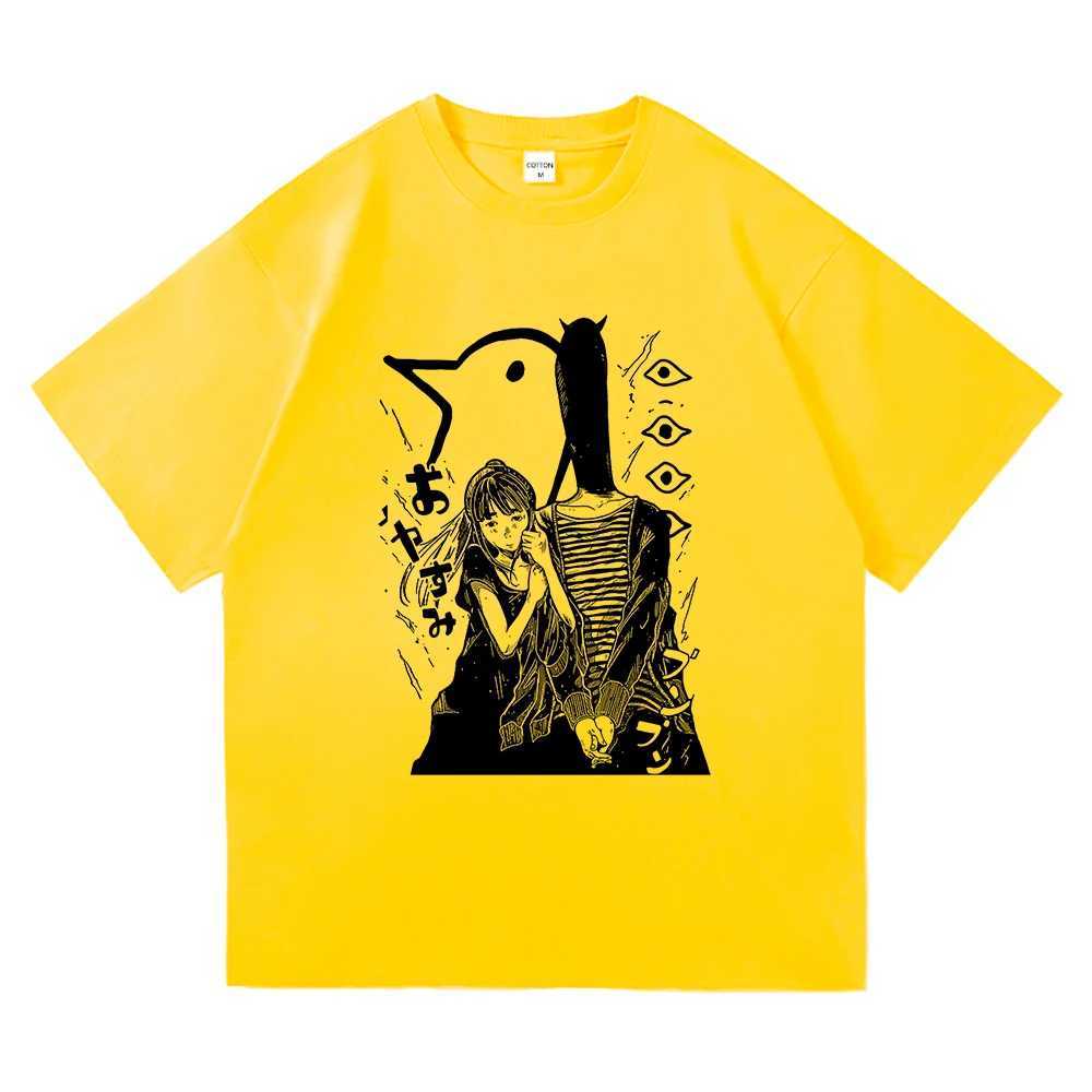 Goodnight Punpun T Shirt Fashion Men Retro Oyasumi Punpun Aiko Tanaka T-Shirt Unisex Anime Manga Vintage Sand Cotton Tees Shirts W241216