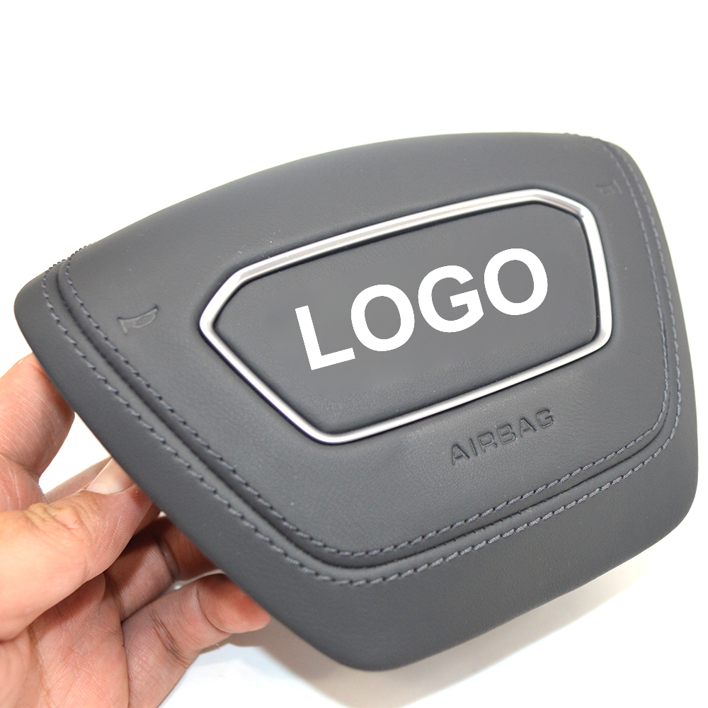 For Audi A6 C8 brown black leather Steering wheel decorative cover matte