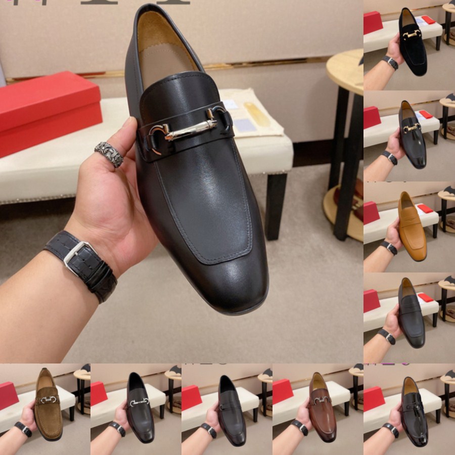 luxurious Italian Men Dress Shoes 2023 Oxford Genuine Leather Moccasins Brown Black Men Designer Loafers Shoes Men Classic High Quality Wedding Office Formal Shoes
