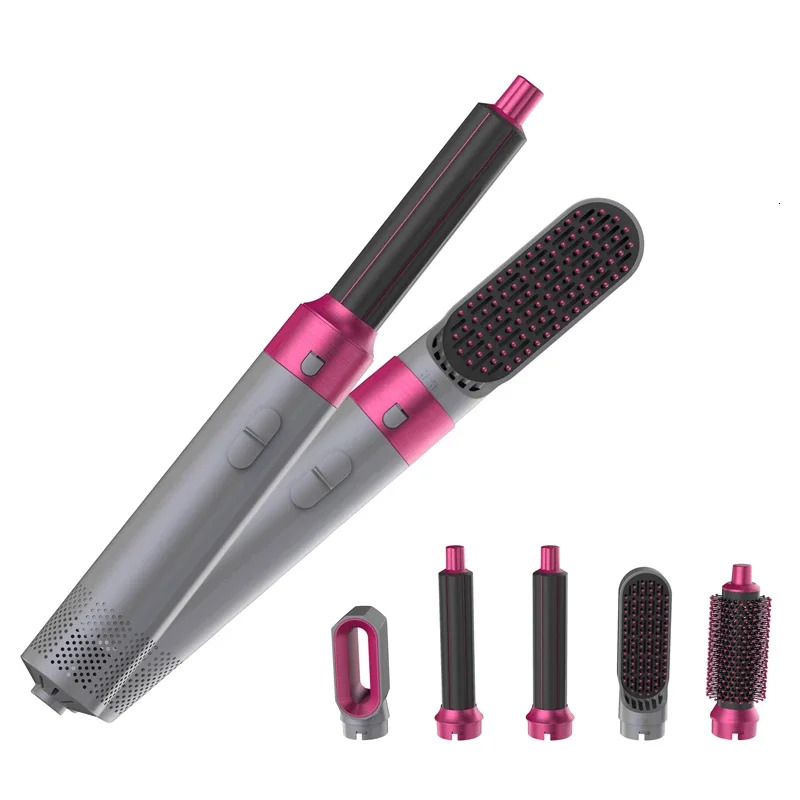 Professional Styler 5 In 1 Low Noise Curg Straightening Hair Drying 1000W Hot Air Brushes