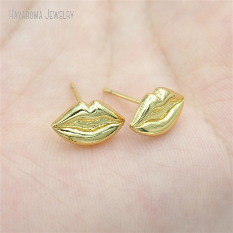 5Pcs Metal Copper Gold Color Lips Wholesale Stud Earrings ER53163 241214