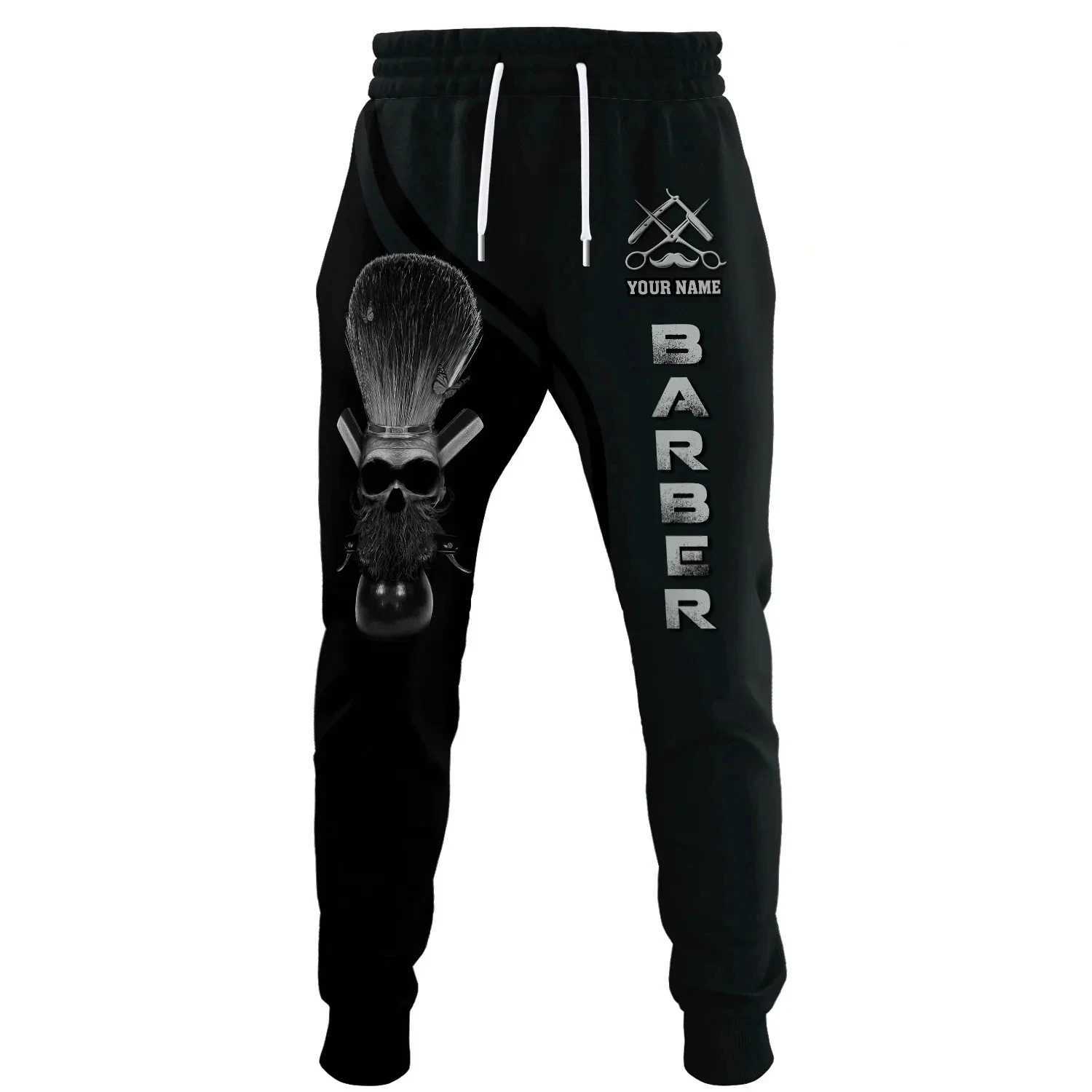 Barber 3D printed name mens retro track pants mens sports pants Y2k jogging autumn fashion casual clothing mens Trouser hip-hop X241216